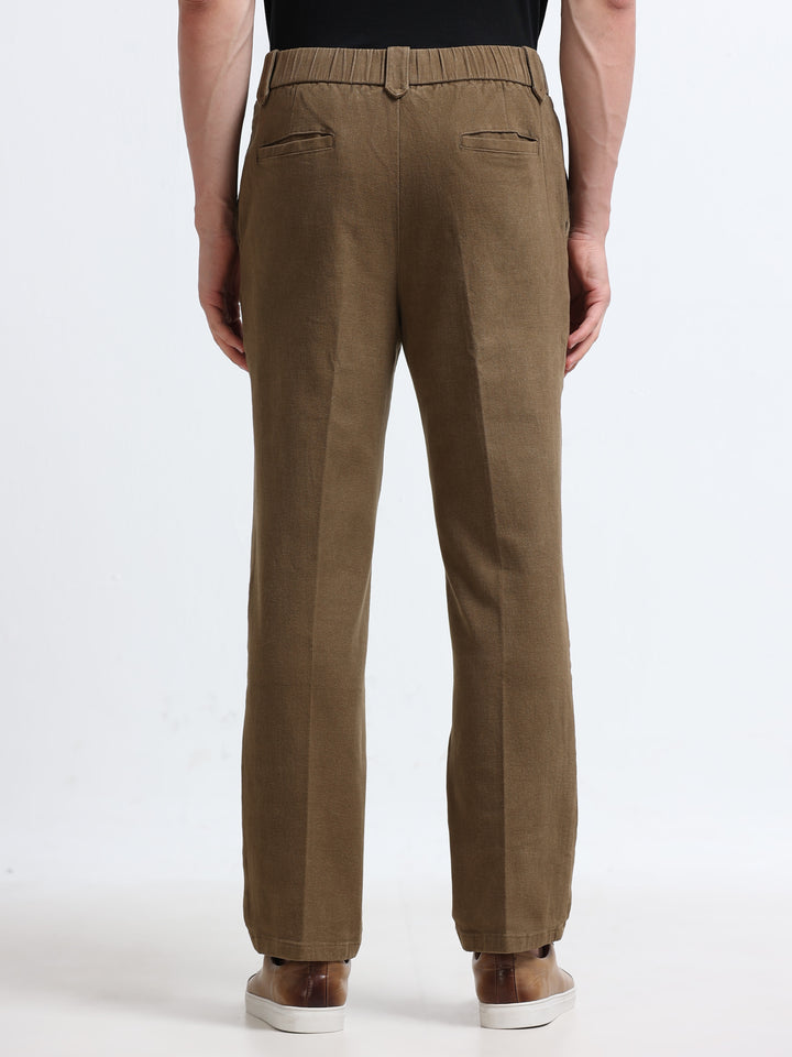 Savero Pleated Tapered Trouser – Olive Moss