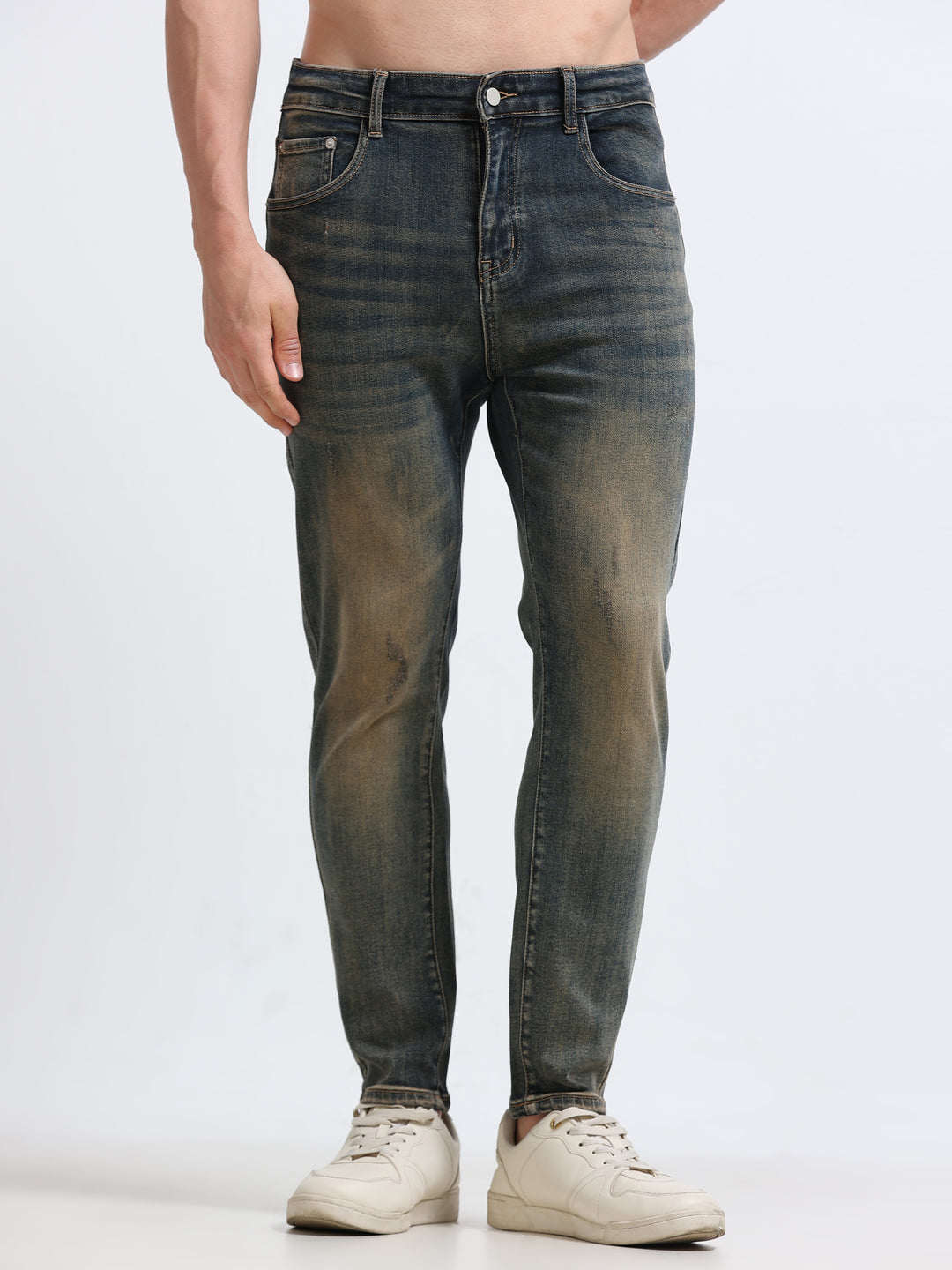 Avelon Slim Denim – Olive Stone Wash