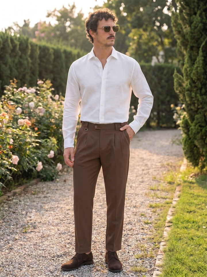 The Laurent Premium Tailored Trouser – Mocha