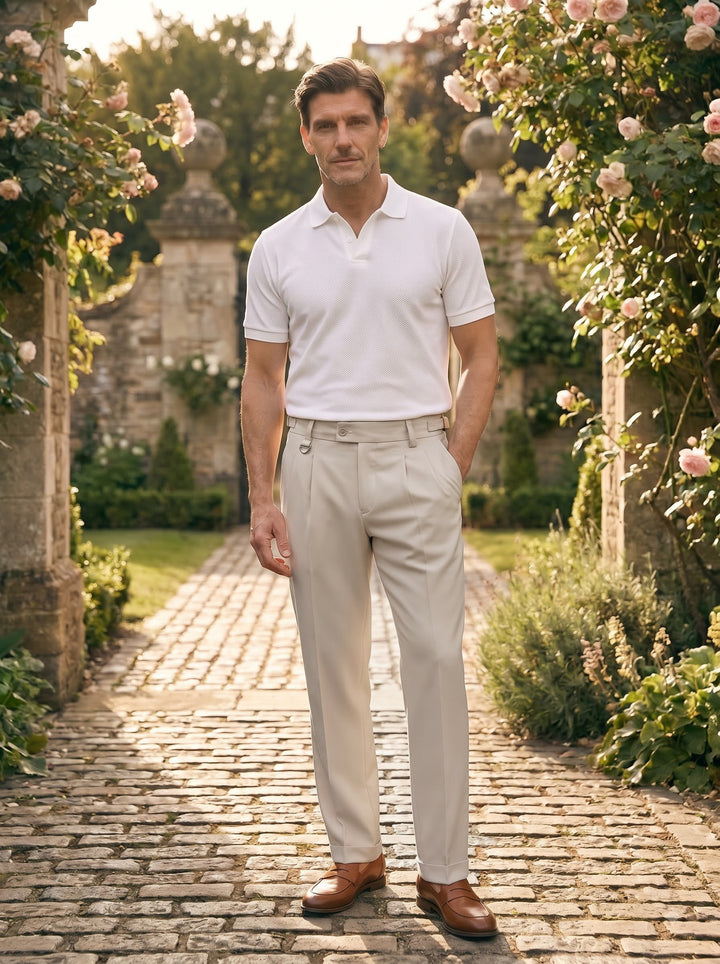 The Laurent Premium Tailored Trouser – Ivory