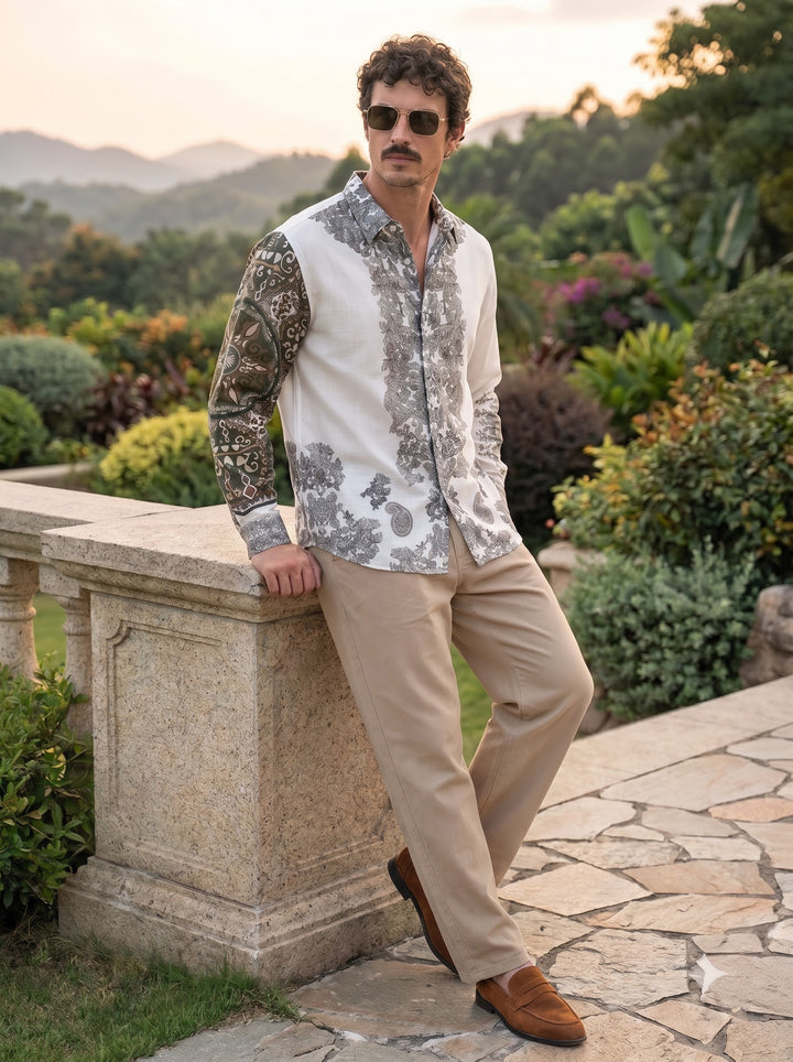 The Palazzo Premium Printed Shirt – Oliva