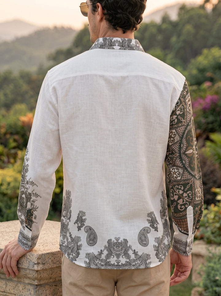 The Palazzo Premium Printed Shirt – Oliva