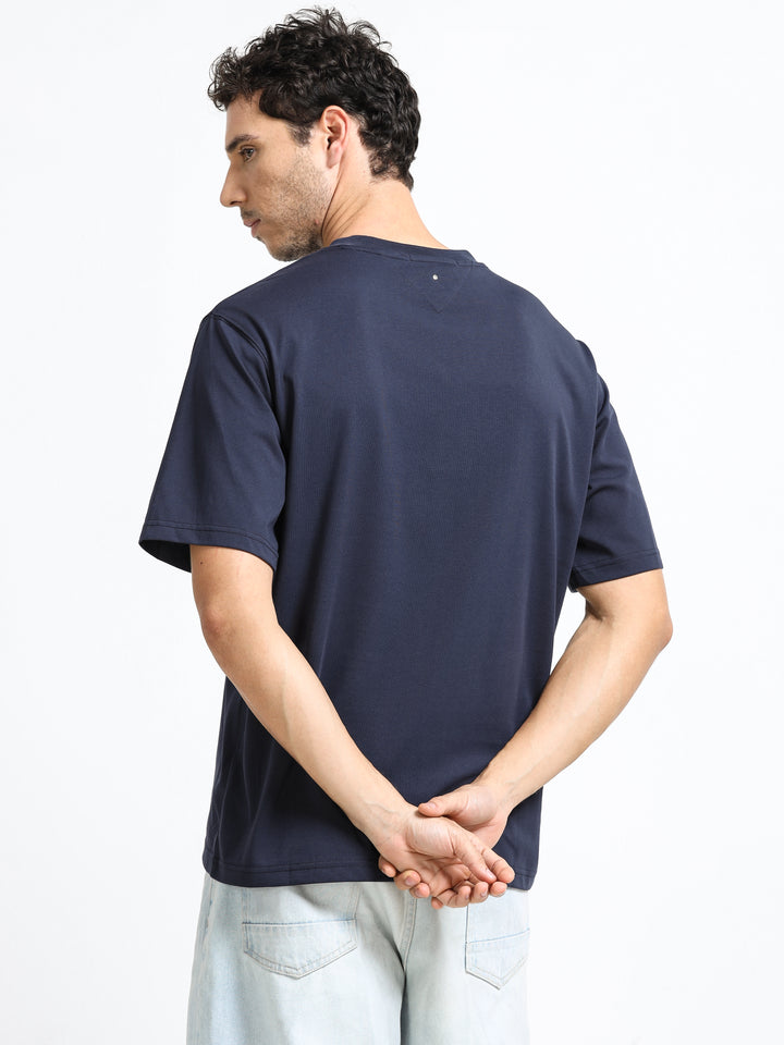 Core Stud Detail Navy Blue T-Shirt