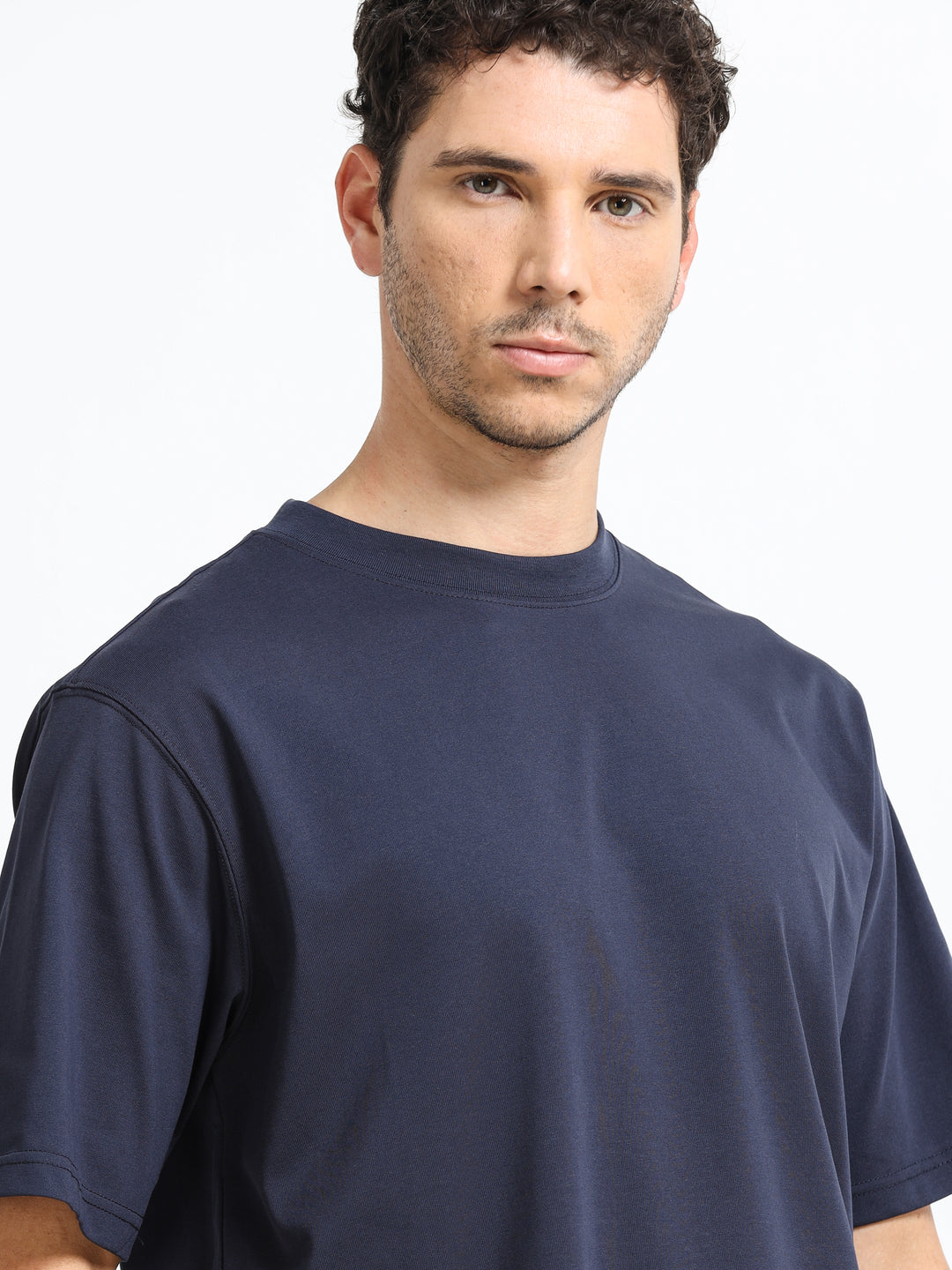 Core Stud Detail Navy Blue T-Shirt