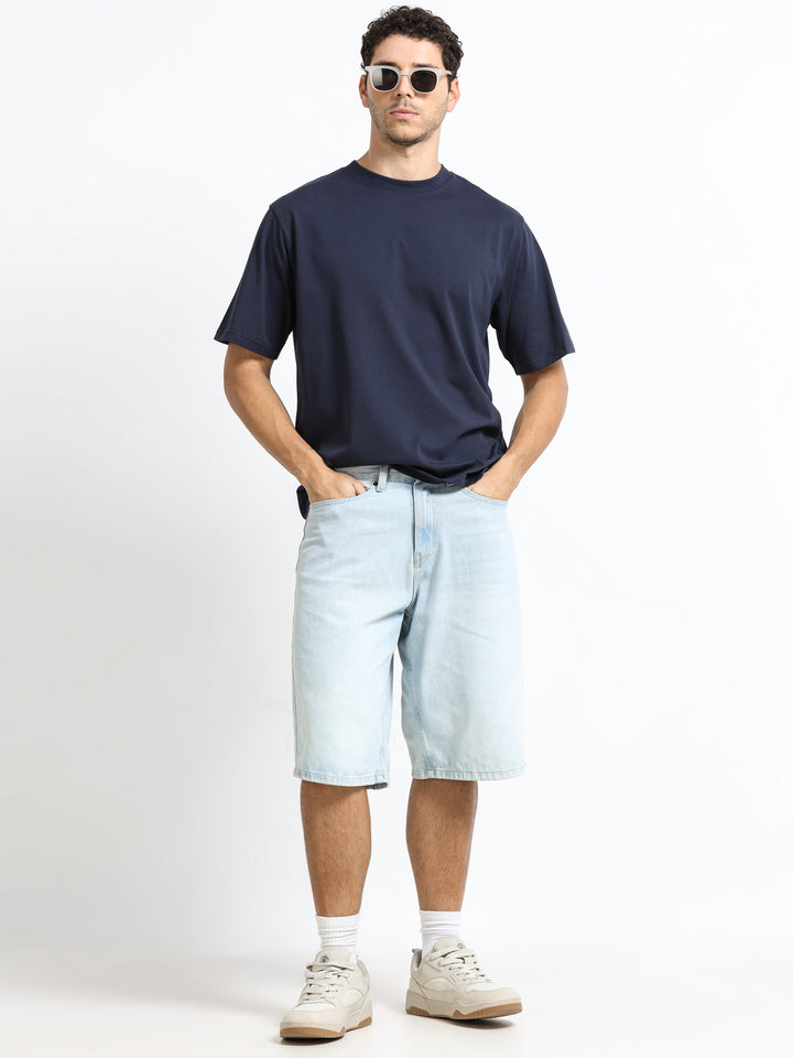 Core Stud Detail Navy Blue T-Shirt