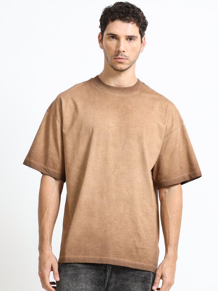 Abstract Relic Sandstone Brown T-Shirt