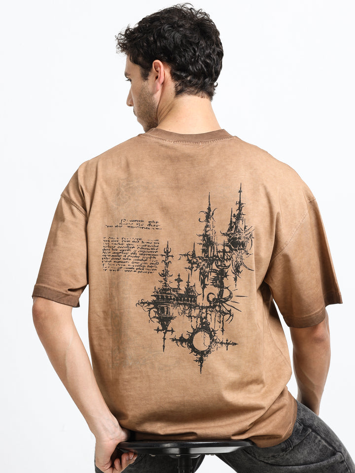 Abstract Relic Sandstone Brown T-Shirt