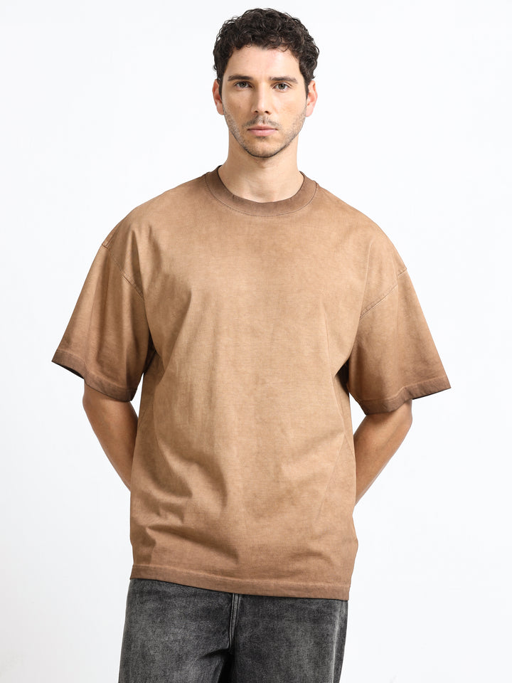 Abstract Relic Sandstone Brown T-Shirt