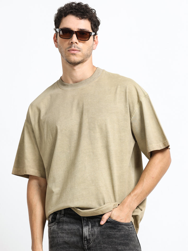 Abstract Relic Sand Beige T-Shirt