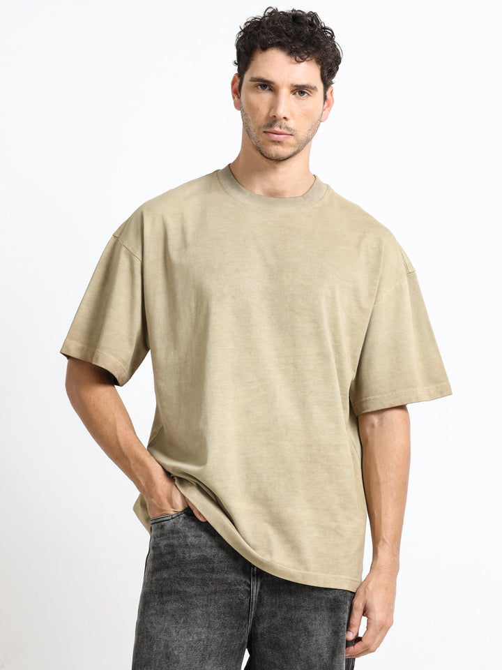 Abstract Relic Sand Beige T-Shirt