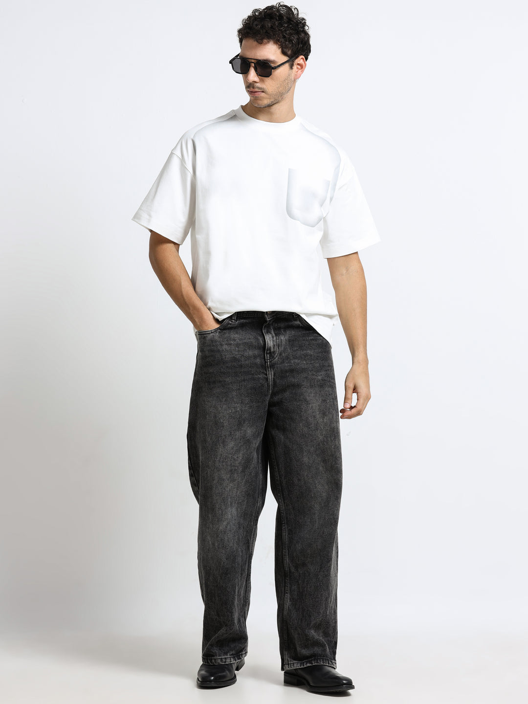 Tonal Pocket White T-Shirt