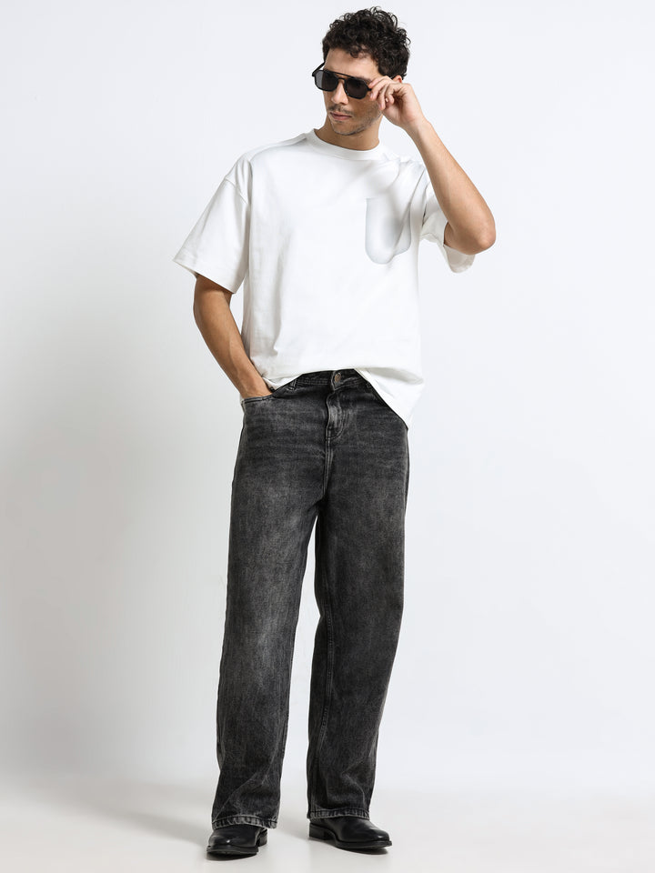 Tonal Pocket White T-Shirt