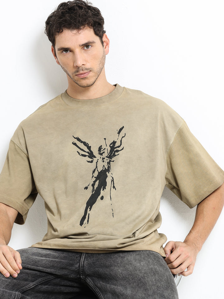 Abstract Ascension Sand Beige T-Shirt