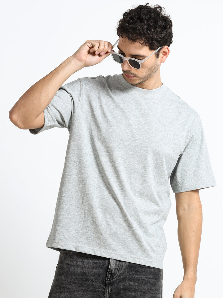 Core Stud Detail Light Grey T-Shirt