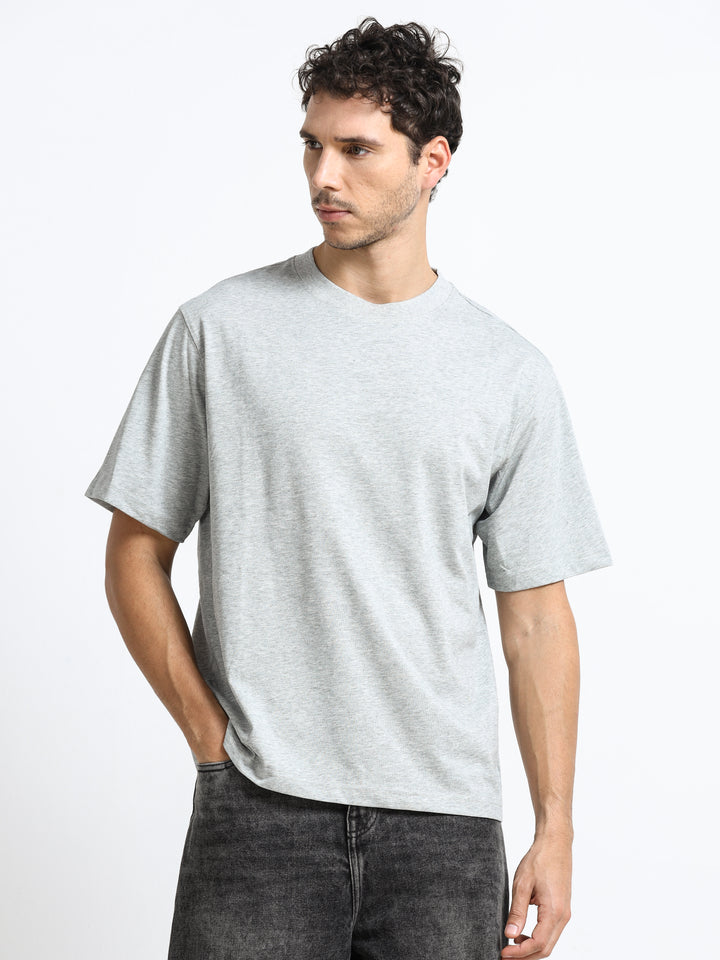 Core Stud Detail Light Grey T-Shirt