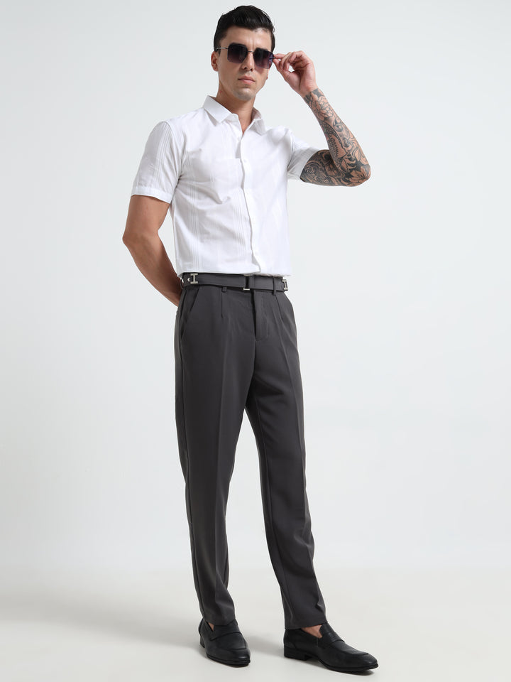 The Sterling Slim-Fit Trousers - Gray