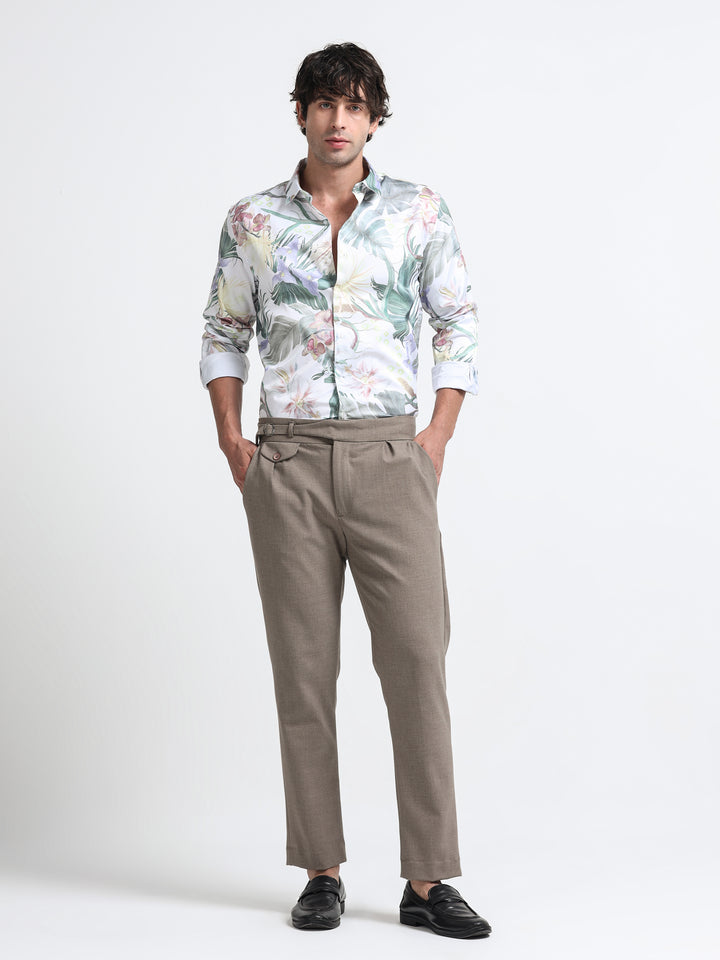 Ethereal Botanique Shirt – Verdant Bloom Veil