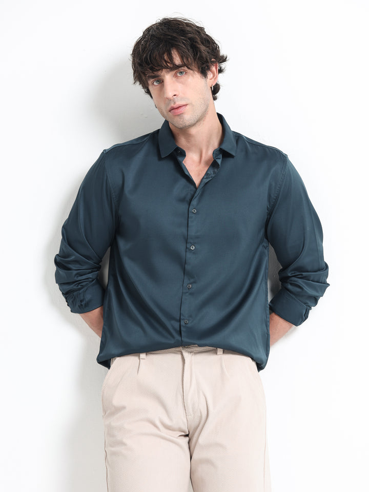 Silhouette Luxe Deep Teal Party Shirt