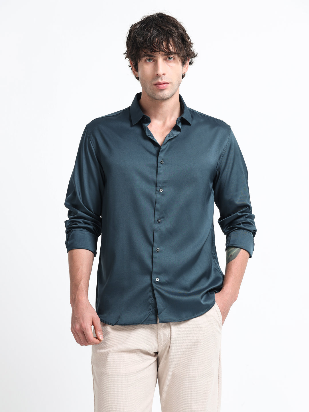 Silhouette Luxe Deep Teal Party Shirt