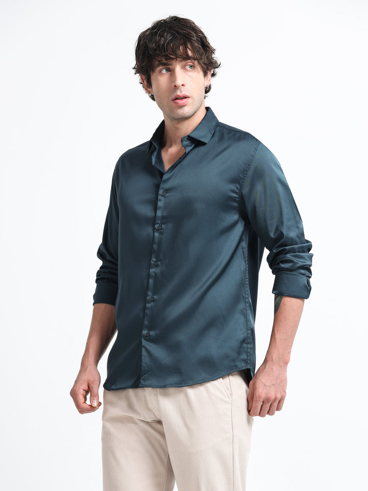 Silhouette Luxe Deep Teal Party Shirt