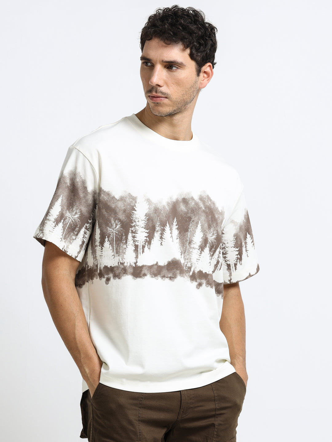 Woodland Silhouette Beige T-Shirt