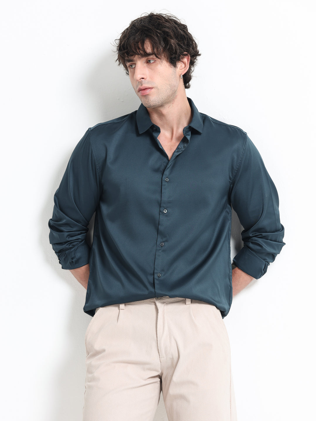Silhouette Luxe Deep Teal Party Shirt