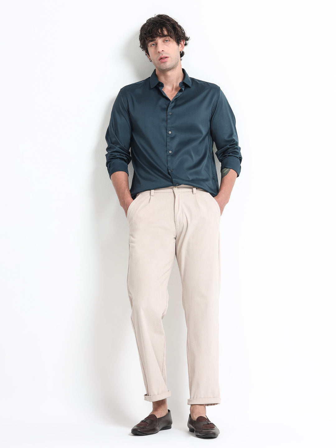 Silhouette Luxe Deep Teal Party Shirt