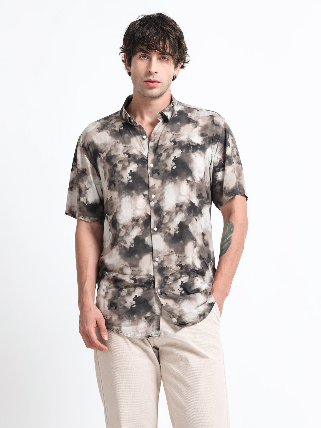 Aurelia Flow Shirt – Stone Drift