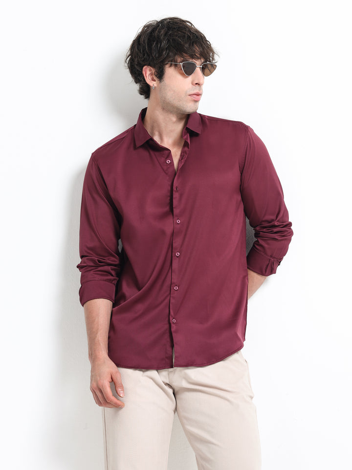 Silhouette Luxe – Burgundy Luxe Party Shirt