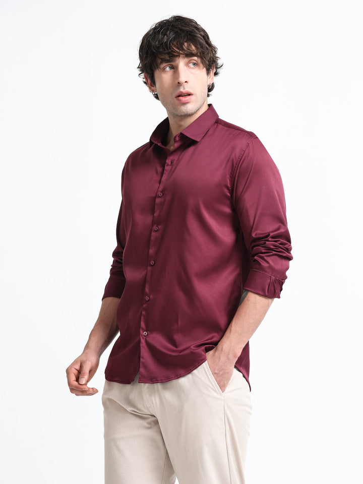 Silhouette Luxe – Burgundy Luxe Party Shirt
