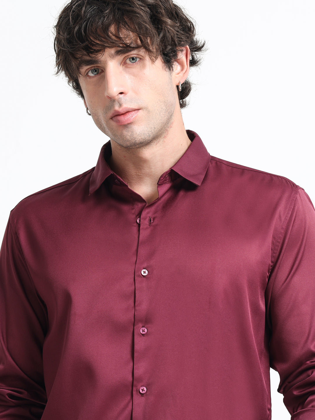 Silhouette Luxe – Burgundy Luxe Party Shirt
