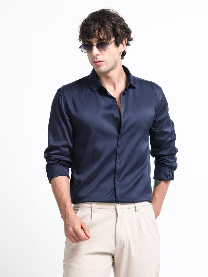 Silhouette Luxe Midnight Navy Party Shirt