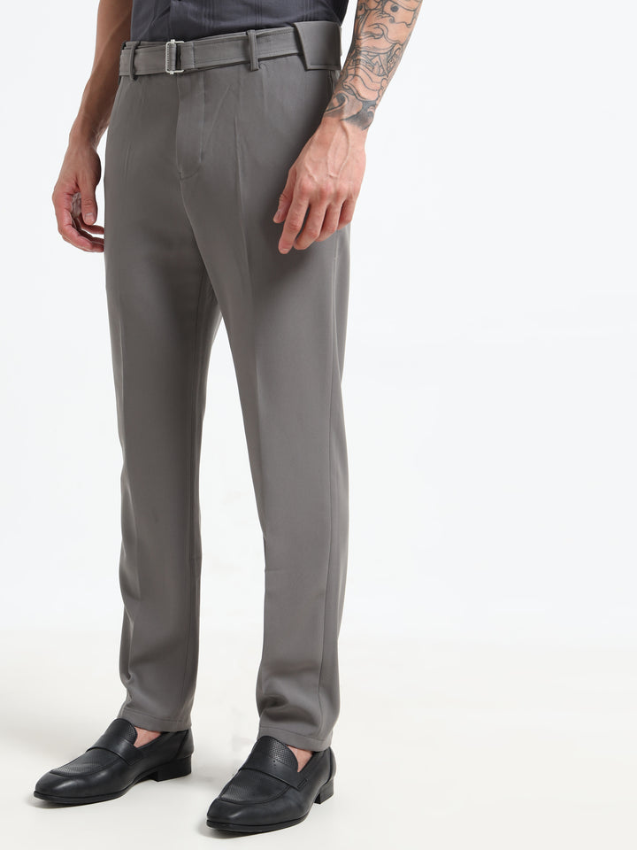 The Sterling Slim-Fit Trousers - Gray