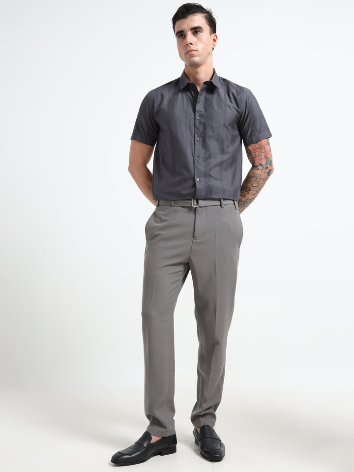 The Sterling Slim-Fit Trousers - Gray