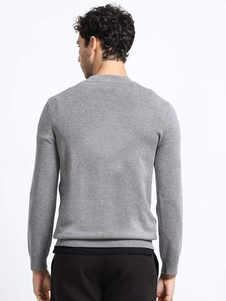Contour Mock Neck Heather Grey Knit