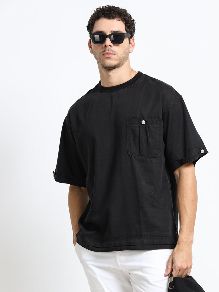 Utility Pocket Jet Black T-Shirt