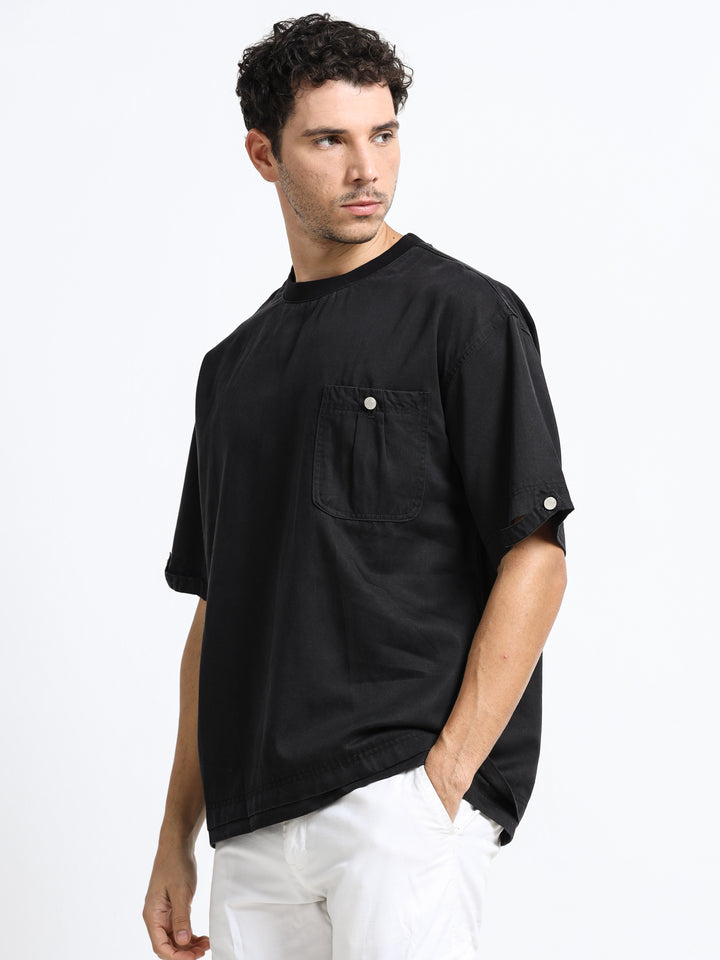 Utility Pocket Jet Black T-Shirt