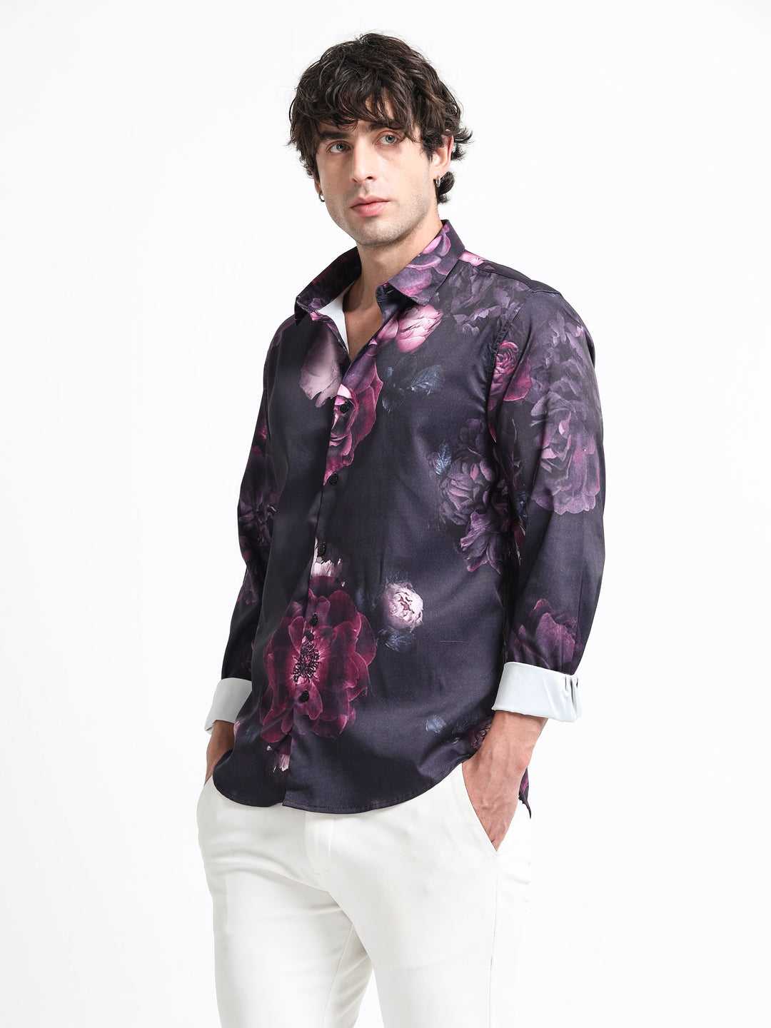 Nocturne Bloom Shirt – Amethyst Noir