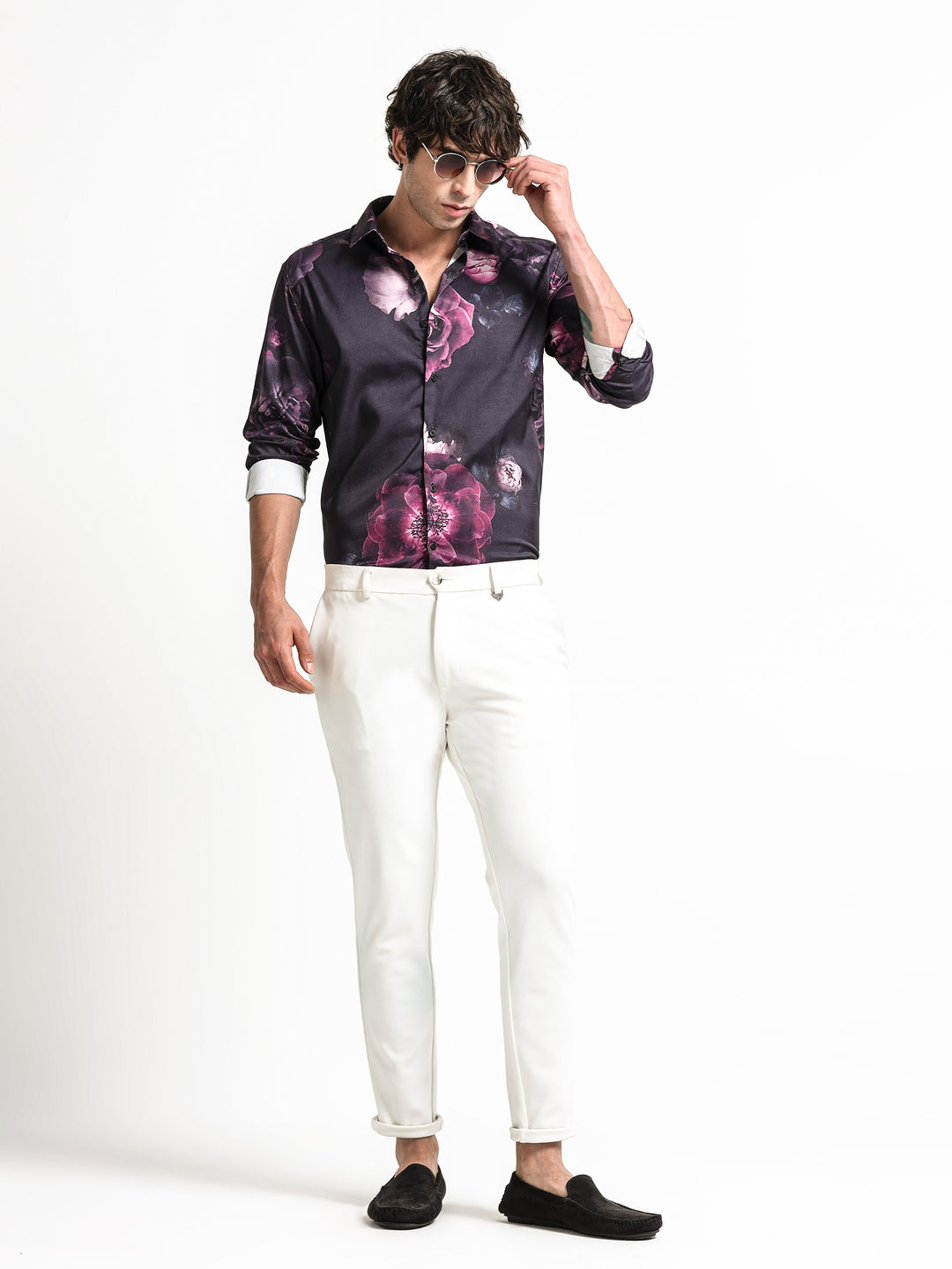 Nocturne Bloom Shirt – Amethyst Noir