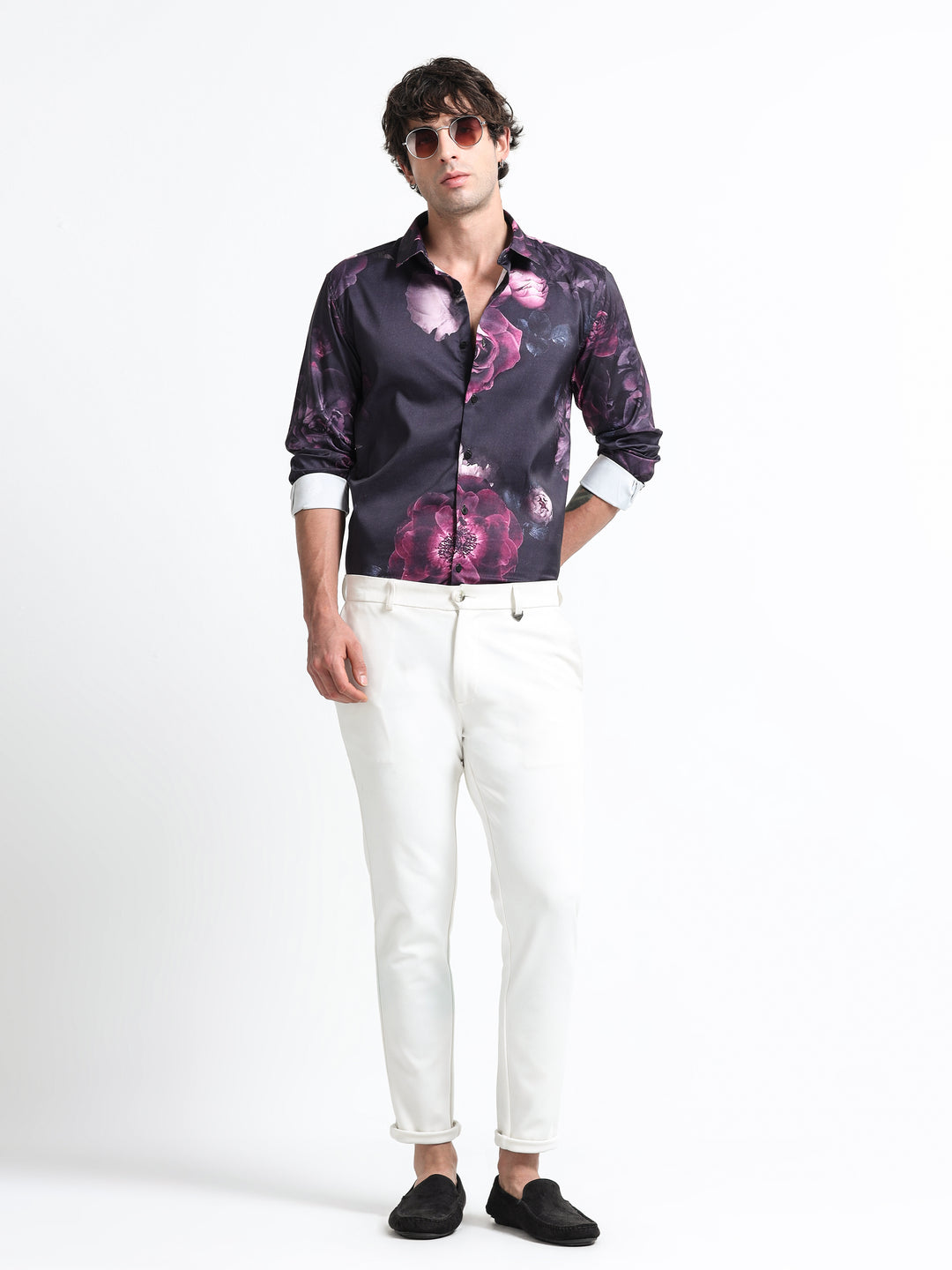 Nocturne Bloom Shirt – Amethyst Noir