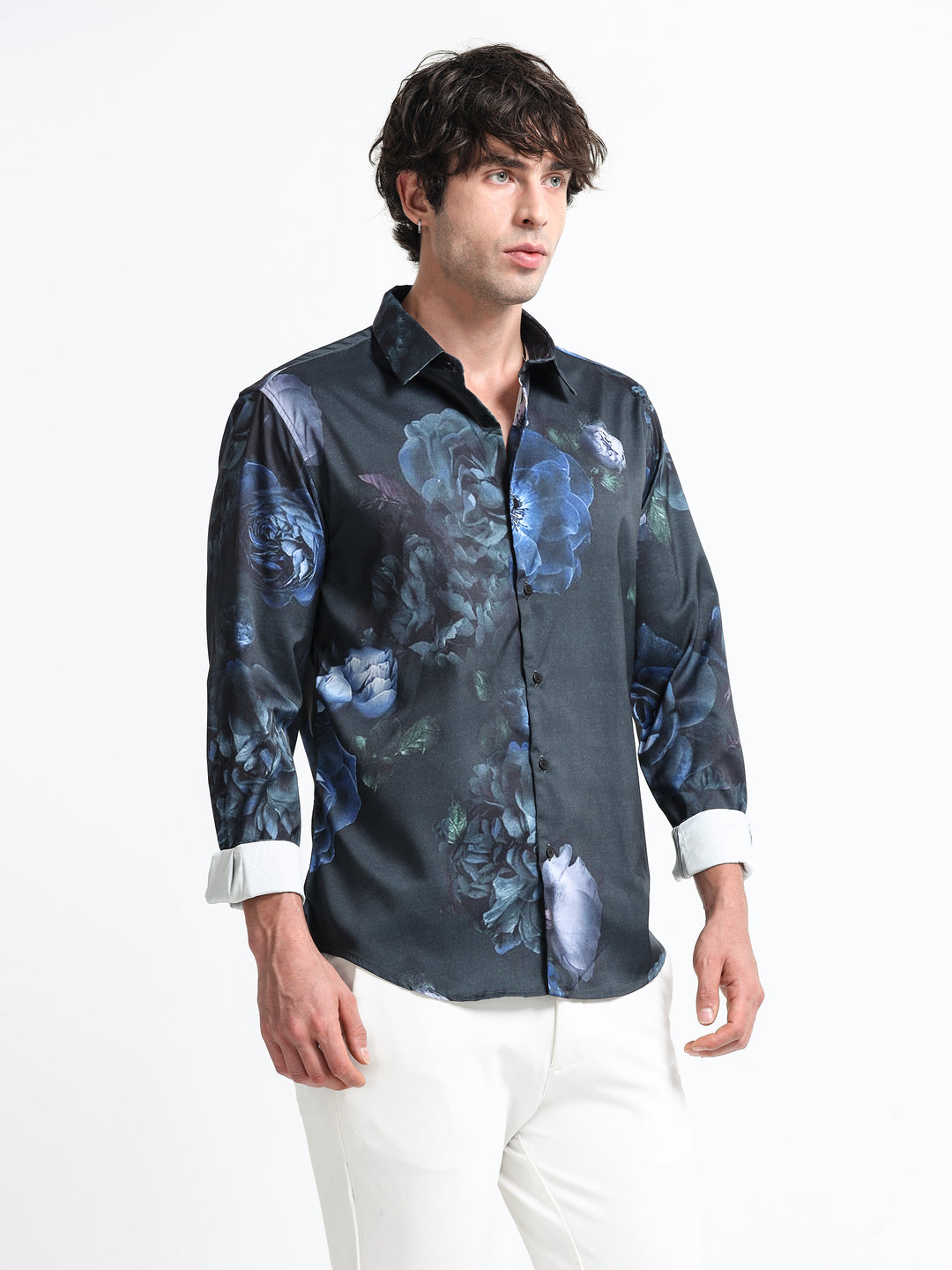 Nocturne Bloom Shirt – Midnight Indigo
