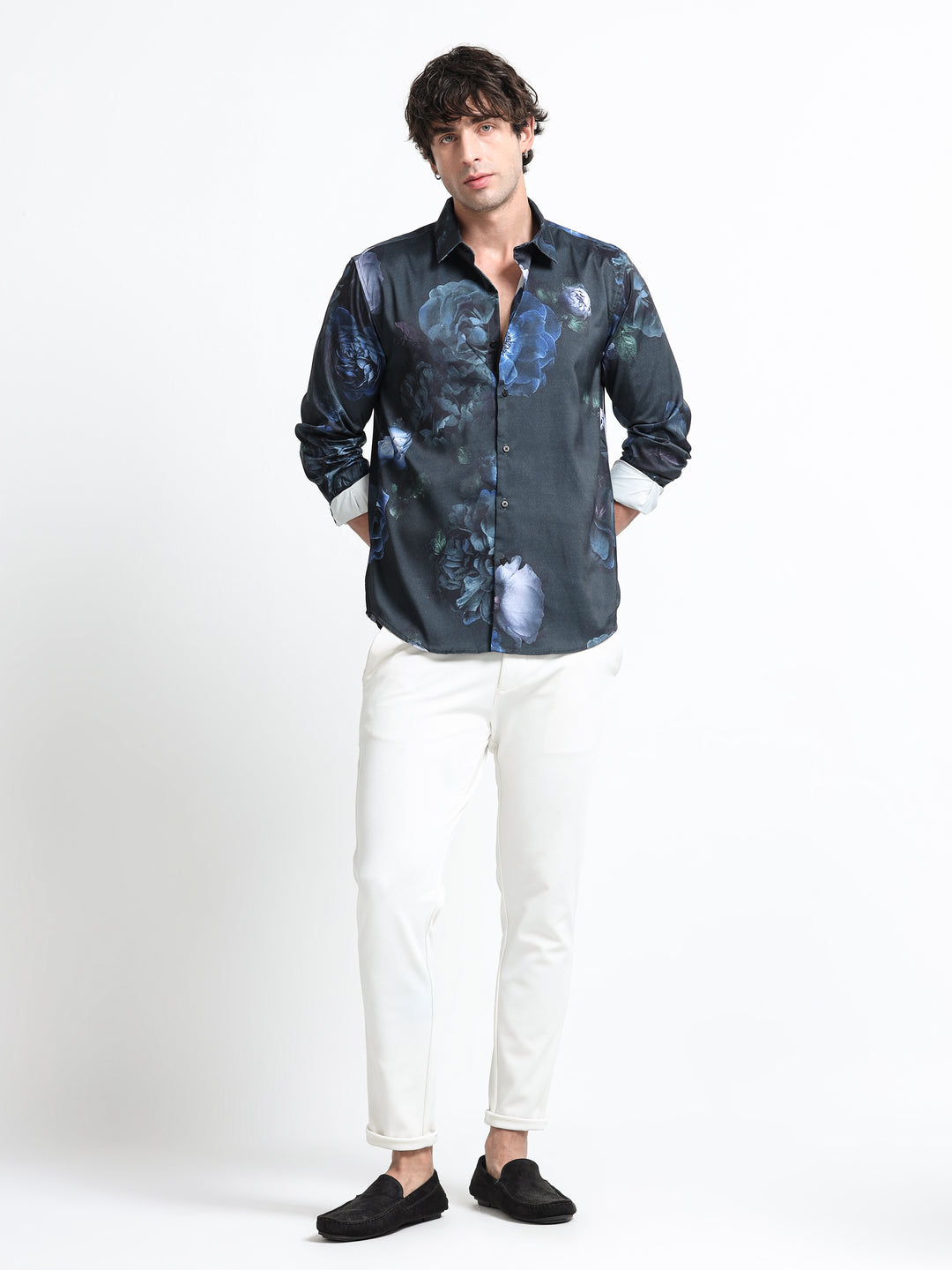 Nocturne Bloom Shirt – Midnight Indigo