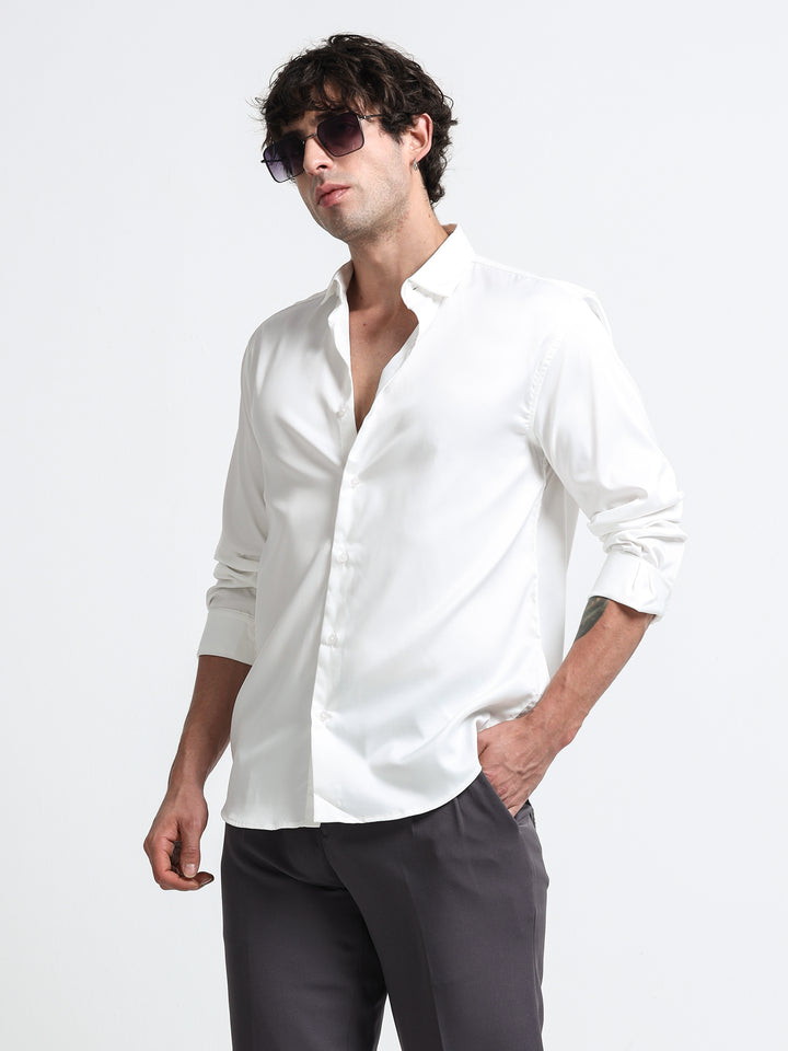 Silhouette Luxe – Ivory White Party Shirt