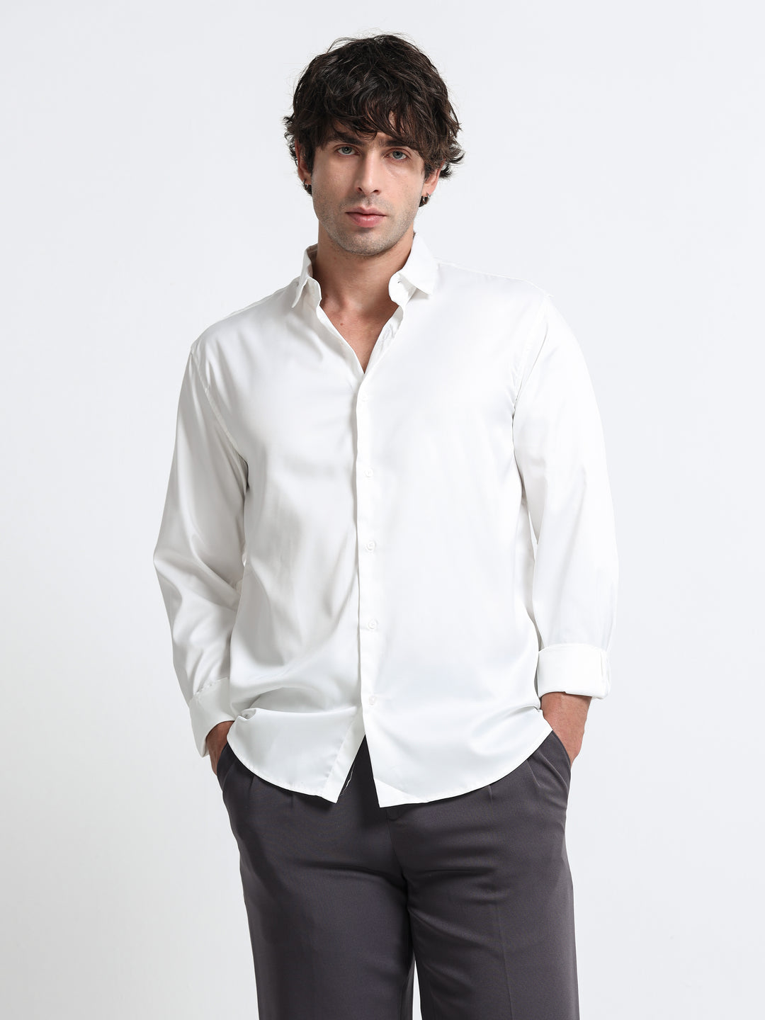Silhouette Luxe – Ivory White Party Shirt