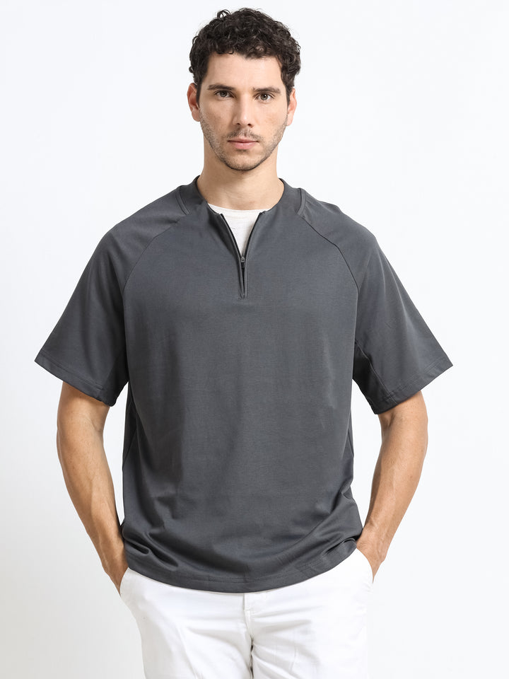 Refined Zipline Ash Charcoal T-Shirt