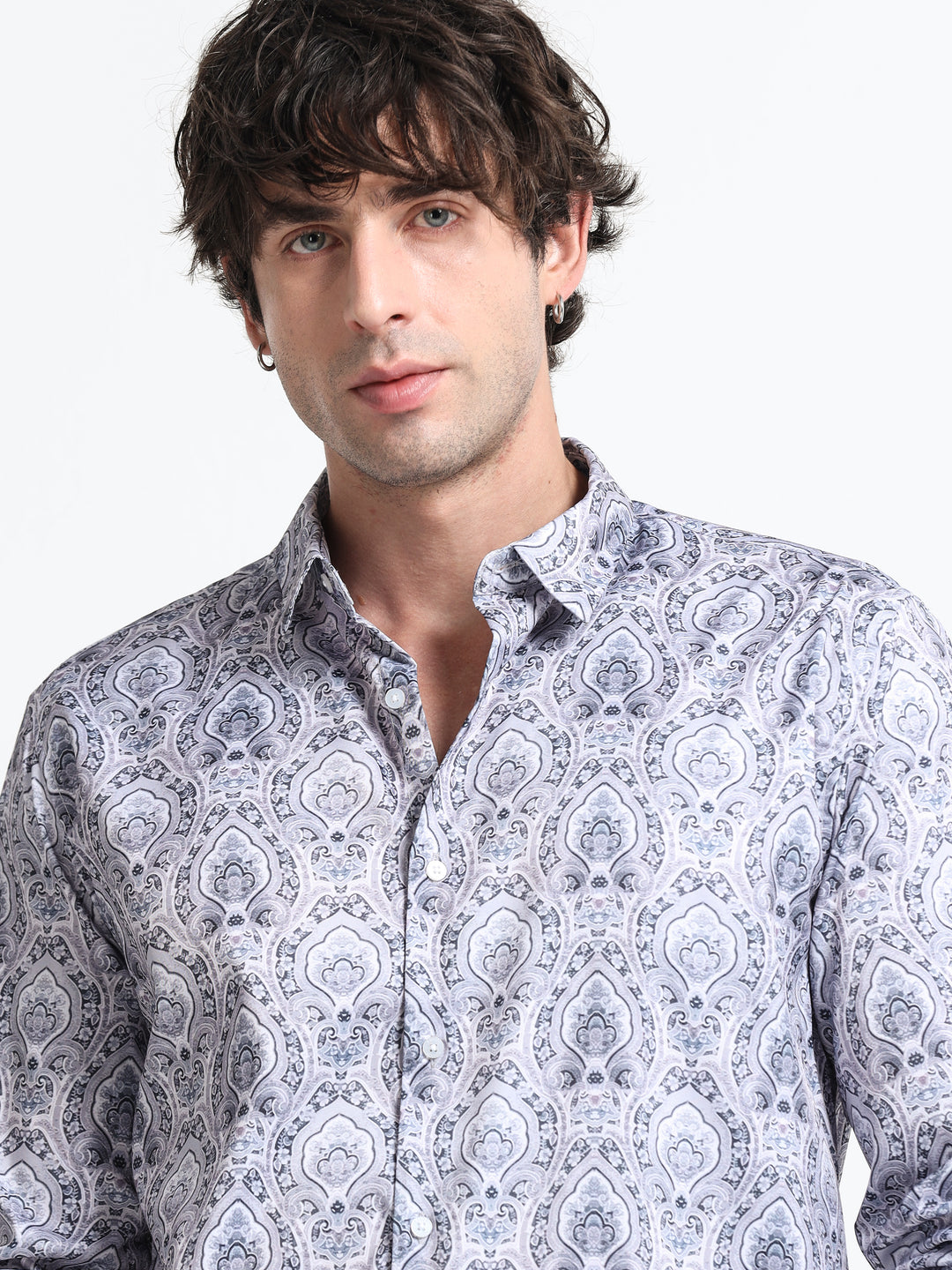 Regal Arabesque Shirt – Ivory Smoke