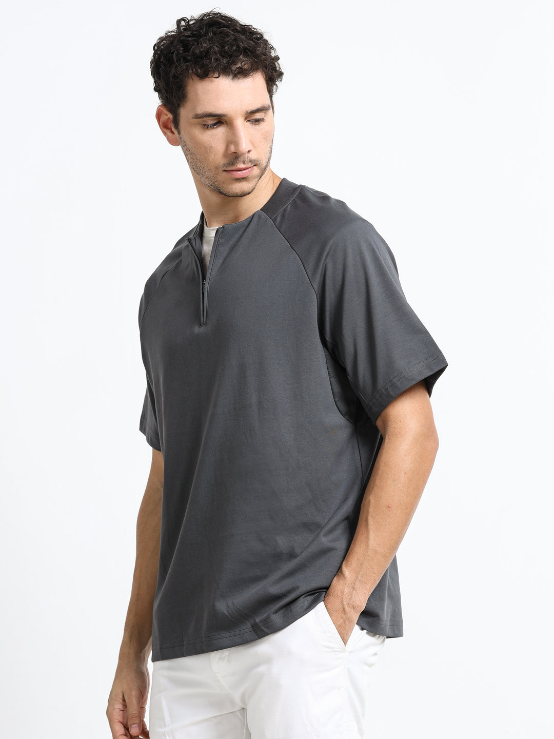 Refined Zipline Ash Charcoal T-Shirt