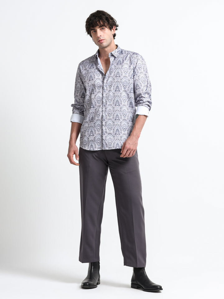 Regal Arabesque Shirt – Ivory Smoke