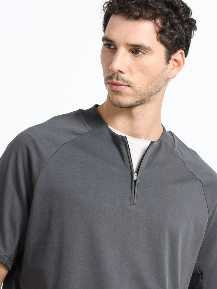 Refined Zipline Ash Charcoal T-Shirt