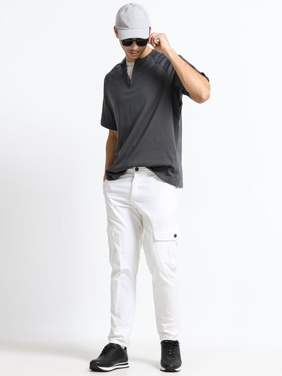 Refined Zipline Ash Charcoal T-Shirt